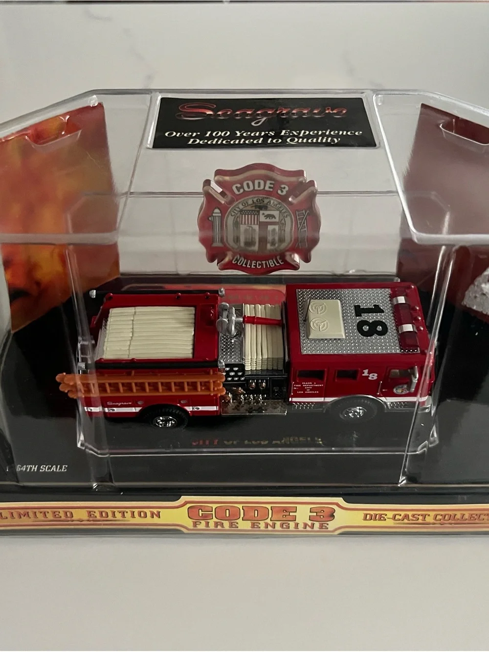 Code 3 Los Angeles Engine 18 Red Fire Engine Die-Cast Toy - Collectible Model